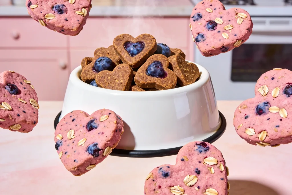 Turkey Blueberry Heart-Shaped Dog Treats: Bark-Worthy Bits