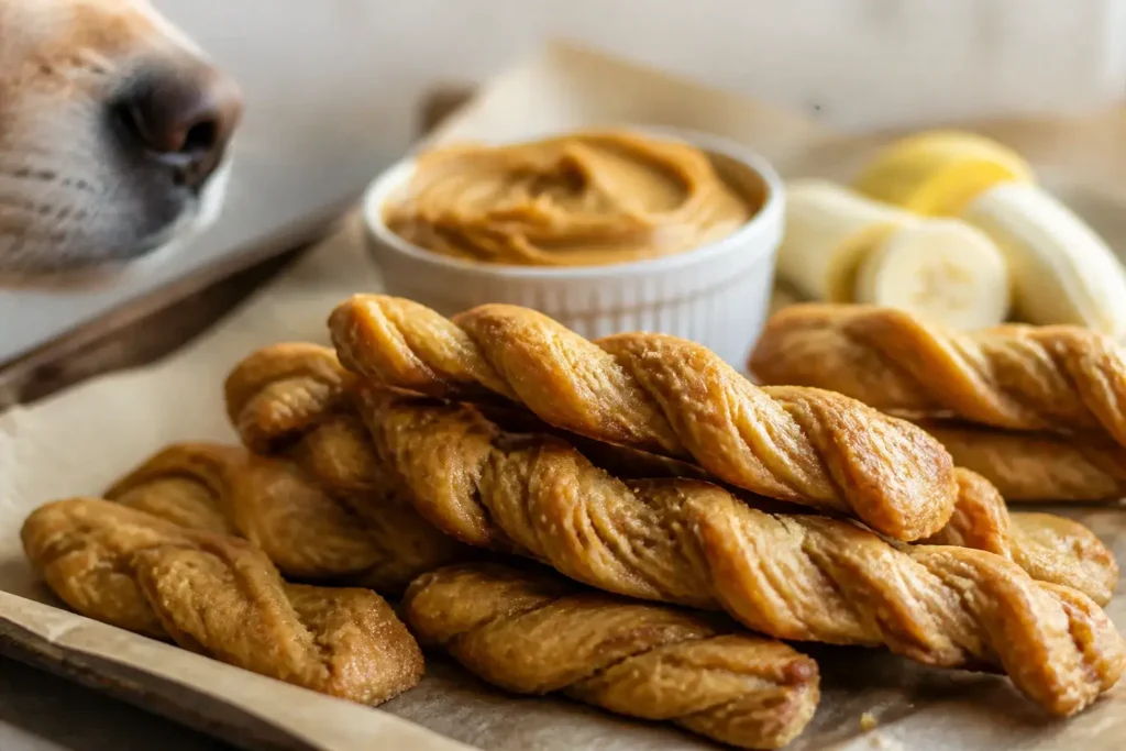 Peanut Butter Banana Dog Twists Your Pup Will Beg for